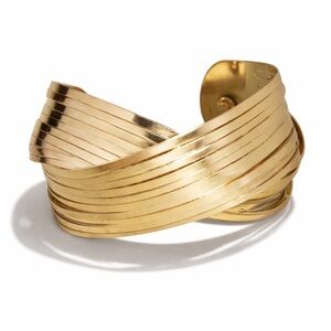 New! Threaded Pear Gold Cuff Bracelet NWOT